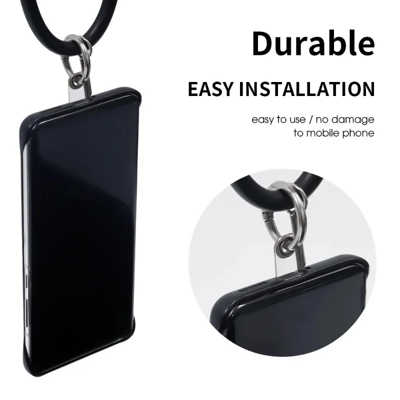 Transparent Matte Flexible Phone Lanyard Card Mobile Phone Universal Tether Tabs Hole Hanging Strap Patches Cord Clips Gasket