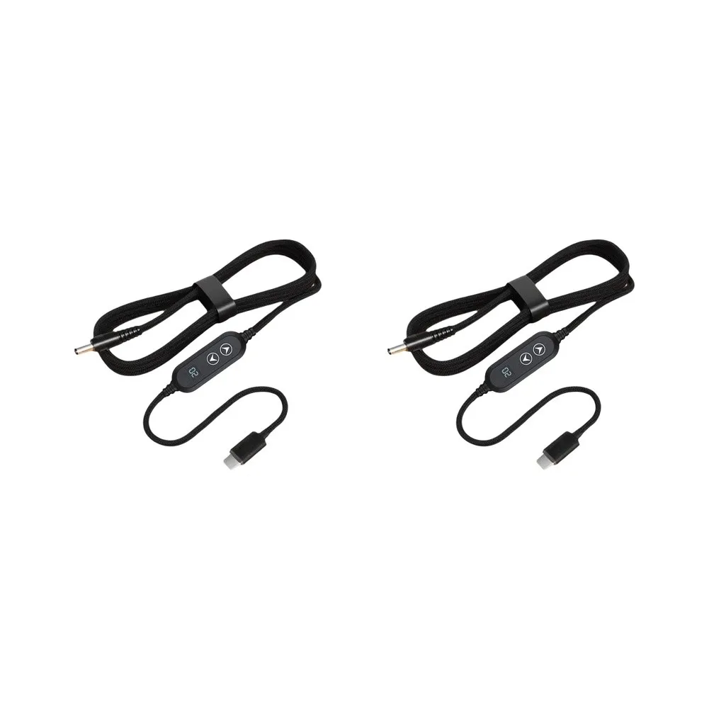 For Type-C to DC Power Adapter Cable 100W Adjustable 5-20V for Router Laptop Power Supply 5.5x2.5mm 120cm Black