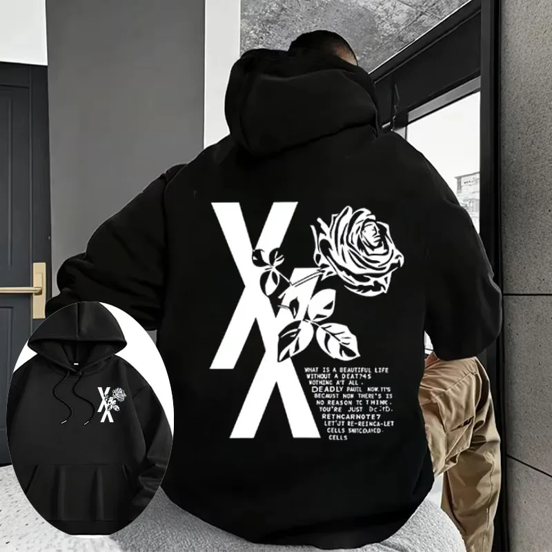 2025 مغني الراب Mgk فقدت رحلة هوديي الرجال الشتاء عادية القطن موضة البلوز موضة الملابس المتضخم الرجعية هوديي #1