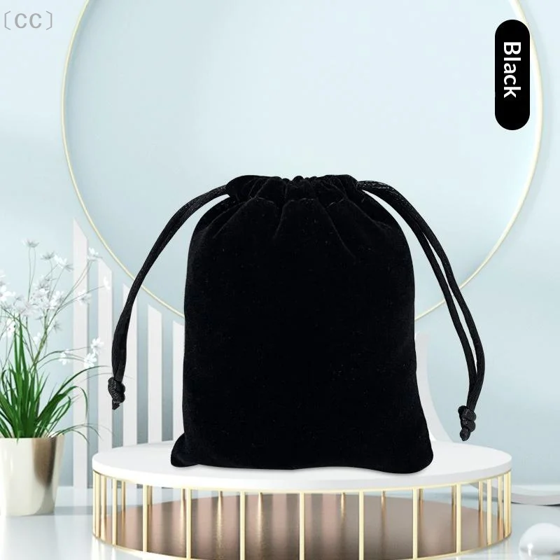 〔CC〕10PCS Velvet Drawstring Bags Soft Satin Lined Jewelry Pouches Reusable Wedding Favor Gift Bags for Party Events〔88〕