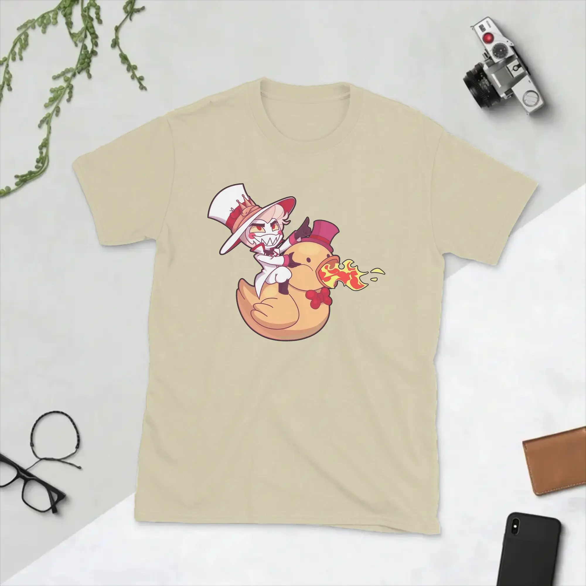 Men T-Shirt Lucifer from Hazbins Hotels Humor 100% Cotton Tee Shirt Short Sleeve  T Shirt Round Neck Clothing Summer