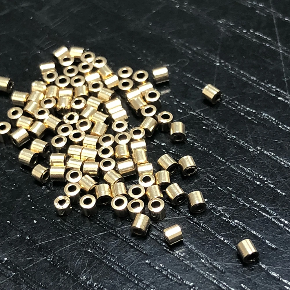 18k Au750 Gold End Clip Tube Beads Cap Fine Jewelry Making DIY Accessories Findings Steeling Wire End Stop Crimp Bead