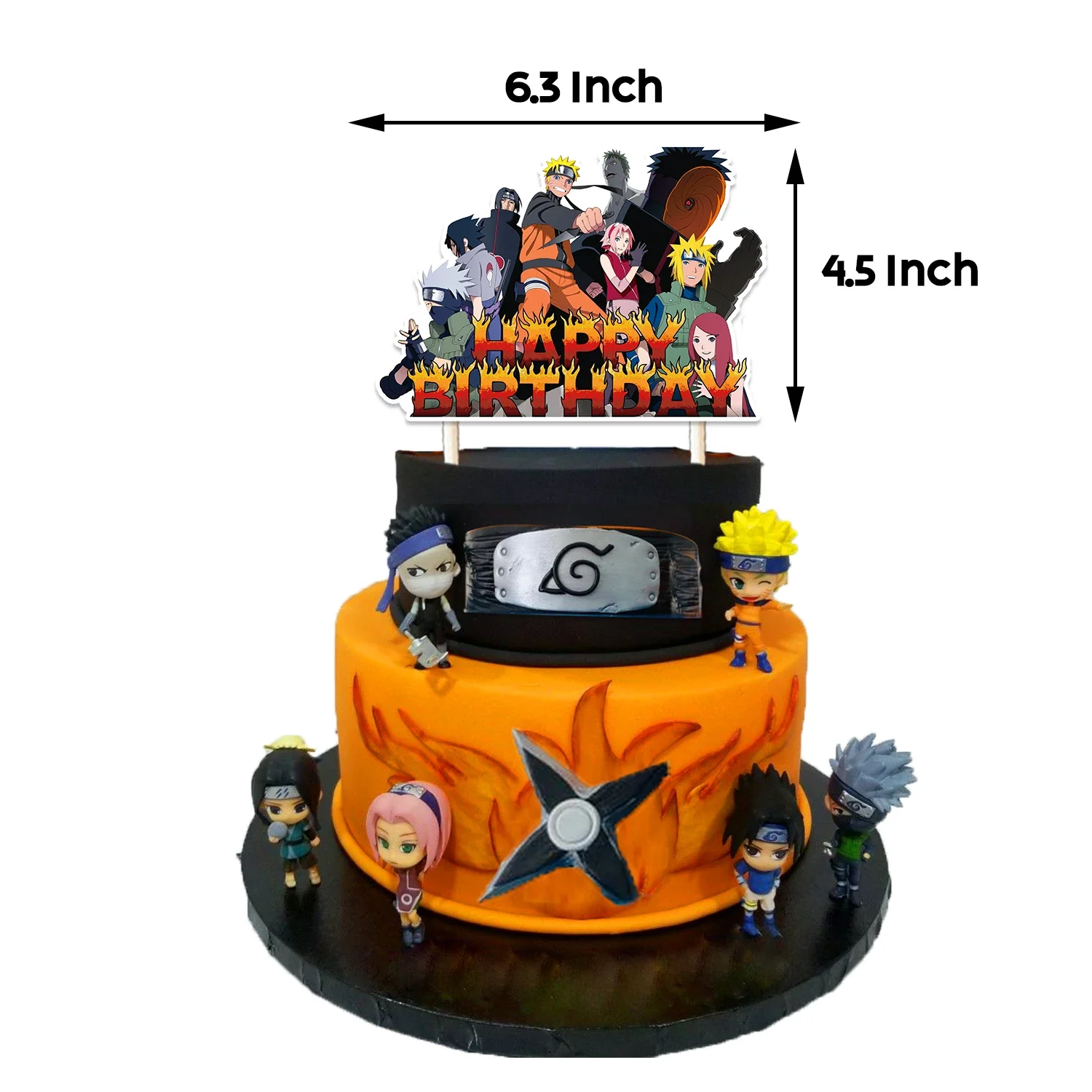 Naruto Theme Birthday Party Decoration Riman Flag Cake Insert Card Balloon Spiral Charm Party Arrangement Interior Decoration