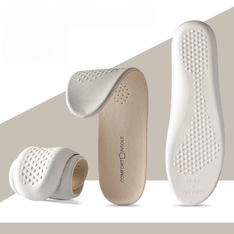 Latex Insoles Real Cowhide Sweat-absorbing and Deodorant Sports Shock Absorption Stepping on Shit Feeling Summer Breathability