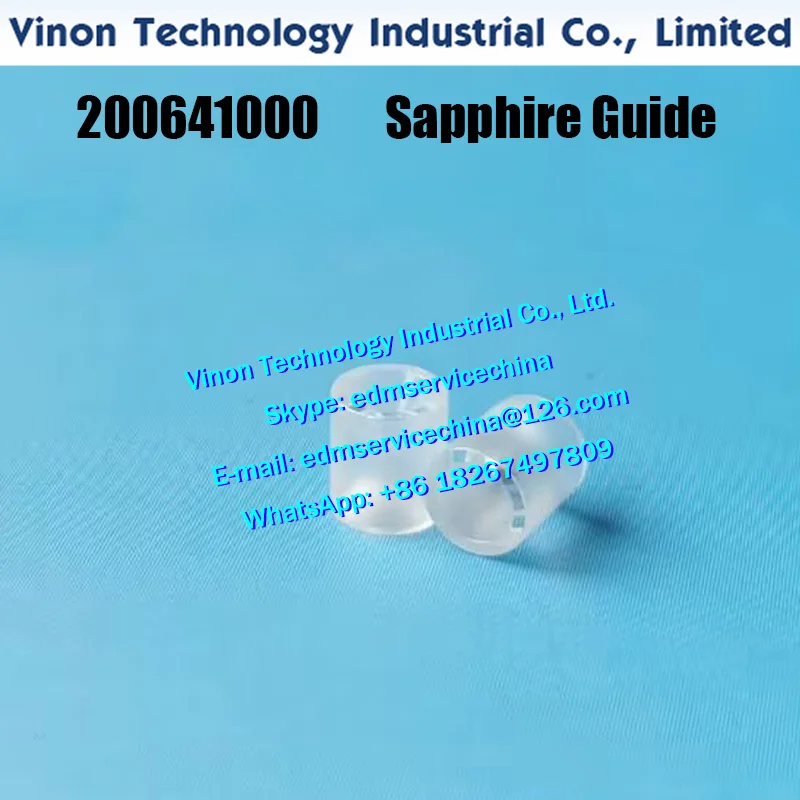 200641000 Guide Sapphire Upper Ø0.8mm for Robofil 190,200,230F,240. edm parts 200.641.000 Sleeve 0.8mm Sapphire Nozzle Head