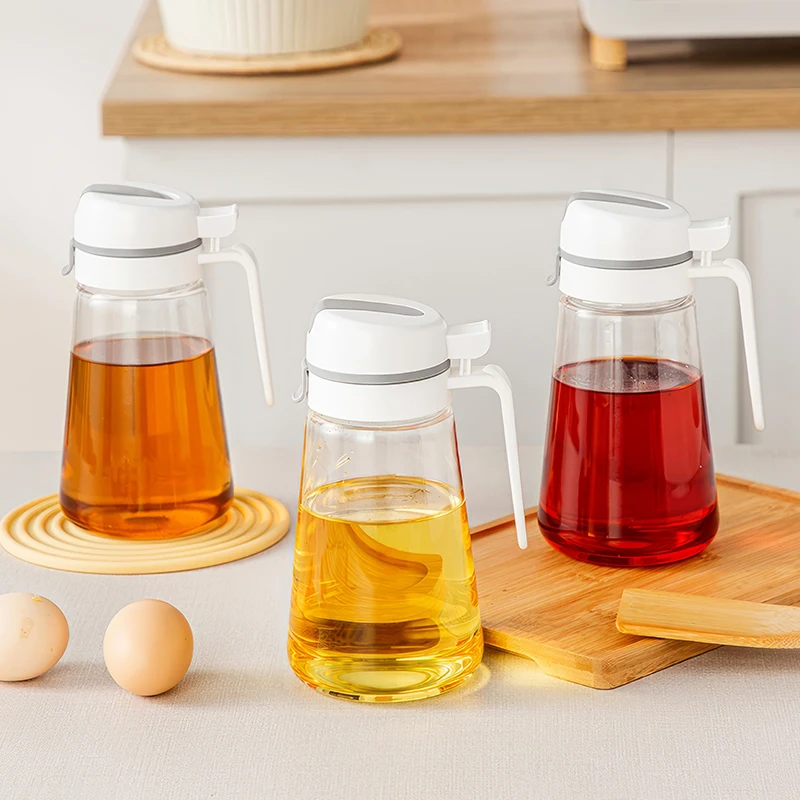 زجاجة موزع زيت الزيتون، زجاجة زيت قابلة للطي تلقائيًا، حاوية زجاجية للمطبخ لصلصة الصويا، رذاذ زيت الطبخ لشراب القهوة، مانعة للتسرب