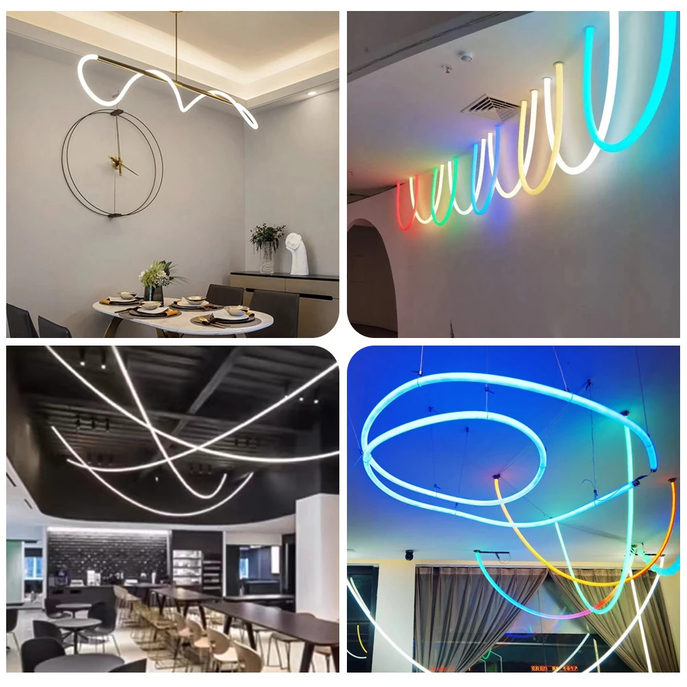 Imagem -06 - Rodada Neon Silica Gel Cobrindo Tubo Soft Lamp Rope Flexível Led Strip Light Ip67 Waterproof mm mm mm 10 mm Ws2811 Ws2812b Sk6812