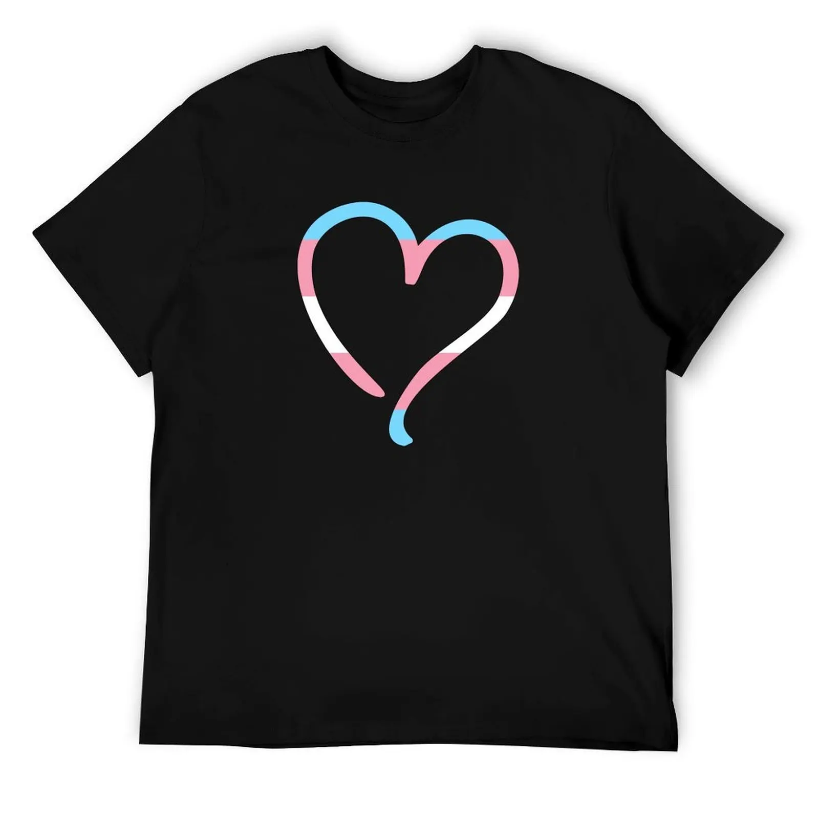 

Transgender Flag Heart T-Shirt anime tshirt t shirts for man pack white T-Shirt