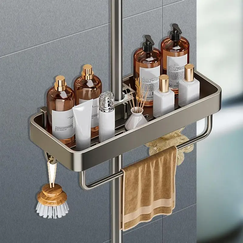 No Drilling Bathroom Storage Rack Bathroom Shelf Rack Shelves Hangable Shower Shelf Shower Holder Bathroom Accessories