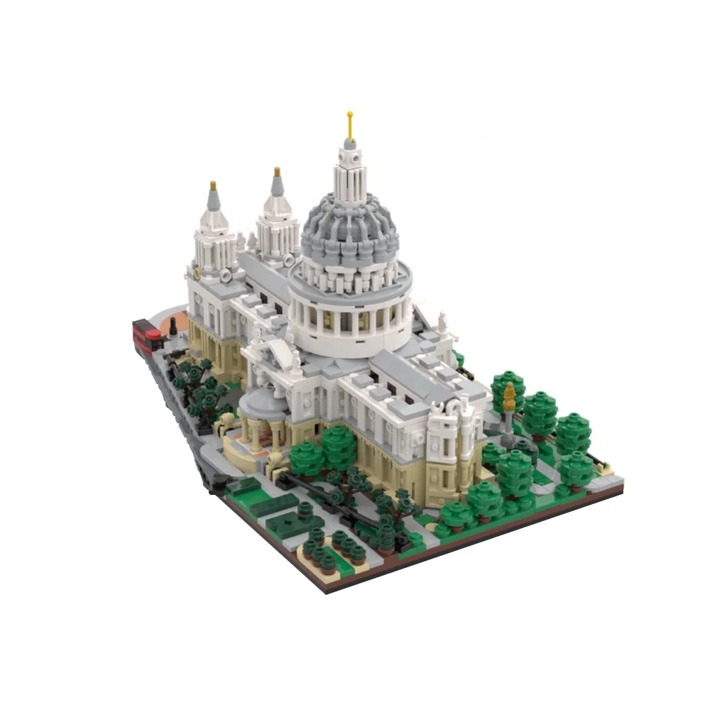 MOC klasyczna architektura 1:800 Model Saint Pauls katedra klocki sferyczny zamek cegły DIY zabawka do samodzielnego montażu prezent dla dzieci