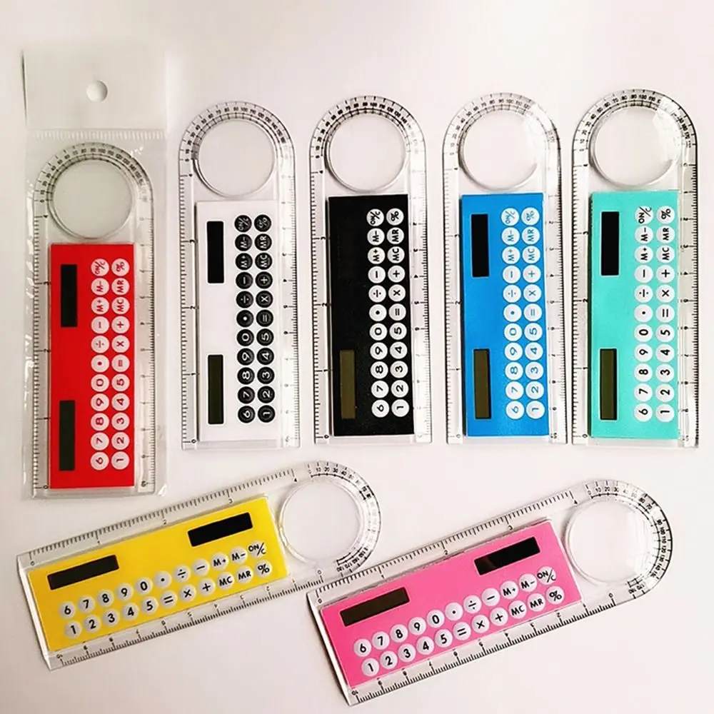 Mini Portable Childrens Tool Solar Energy Calculator Office Stationery Calculator Ruler Digital Caliper