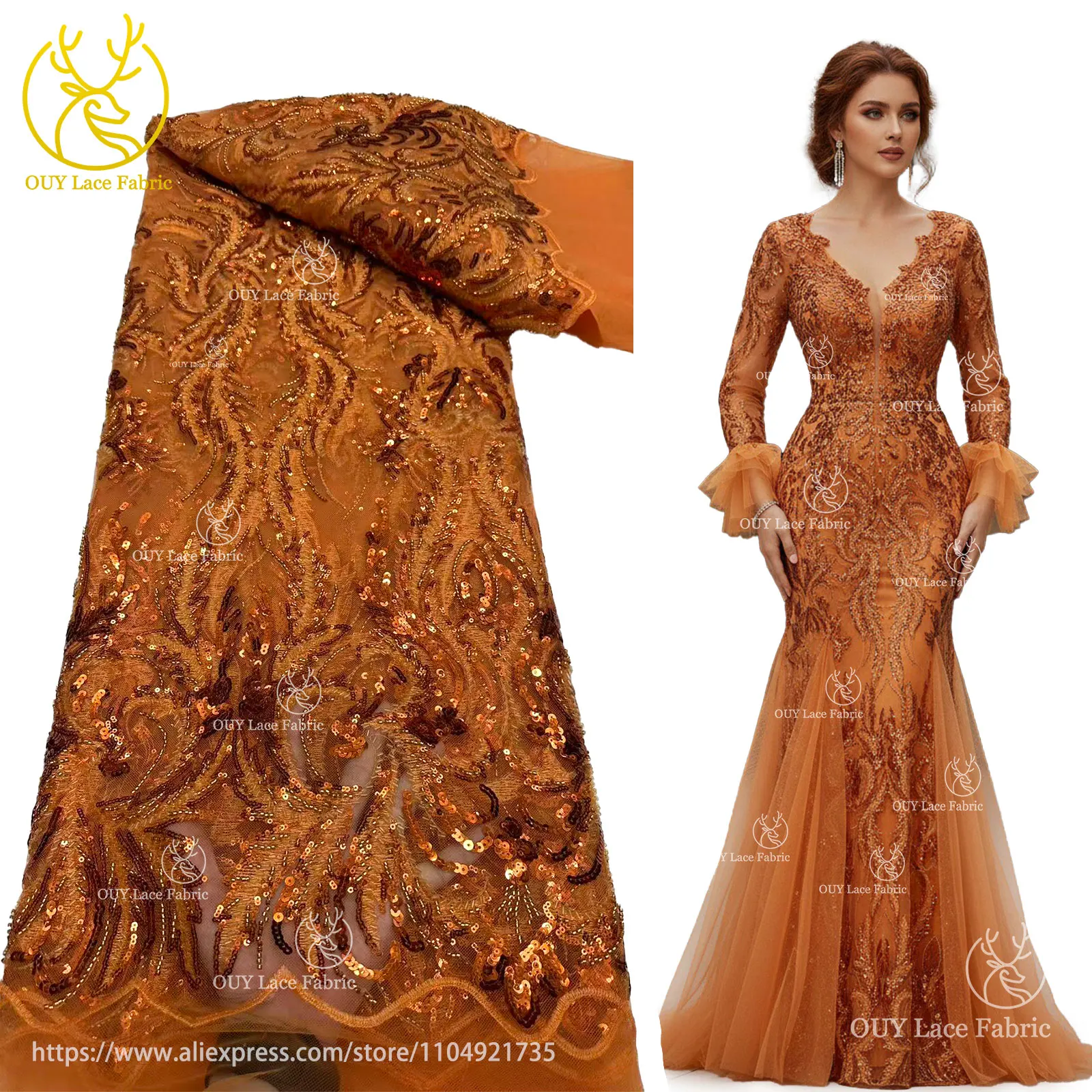 

Новая африканская кружевная ткань с блестками и бисером, 2025, Франция, Нигерия, жених, вышитая кружевная ткань, женские свадебные банкетные платья