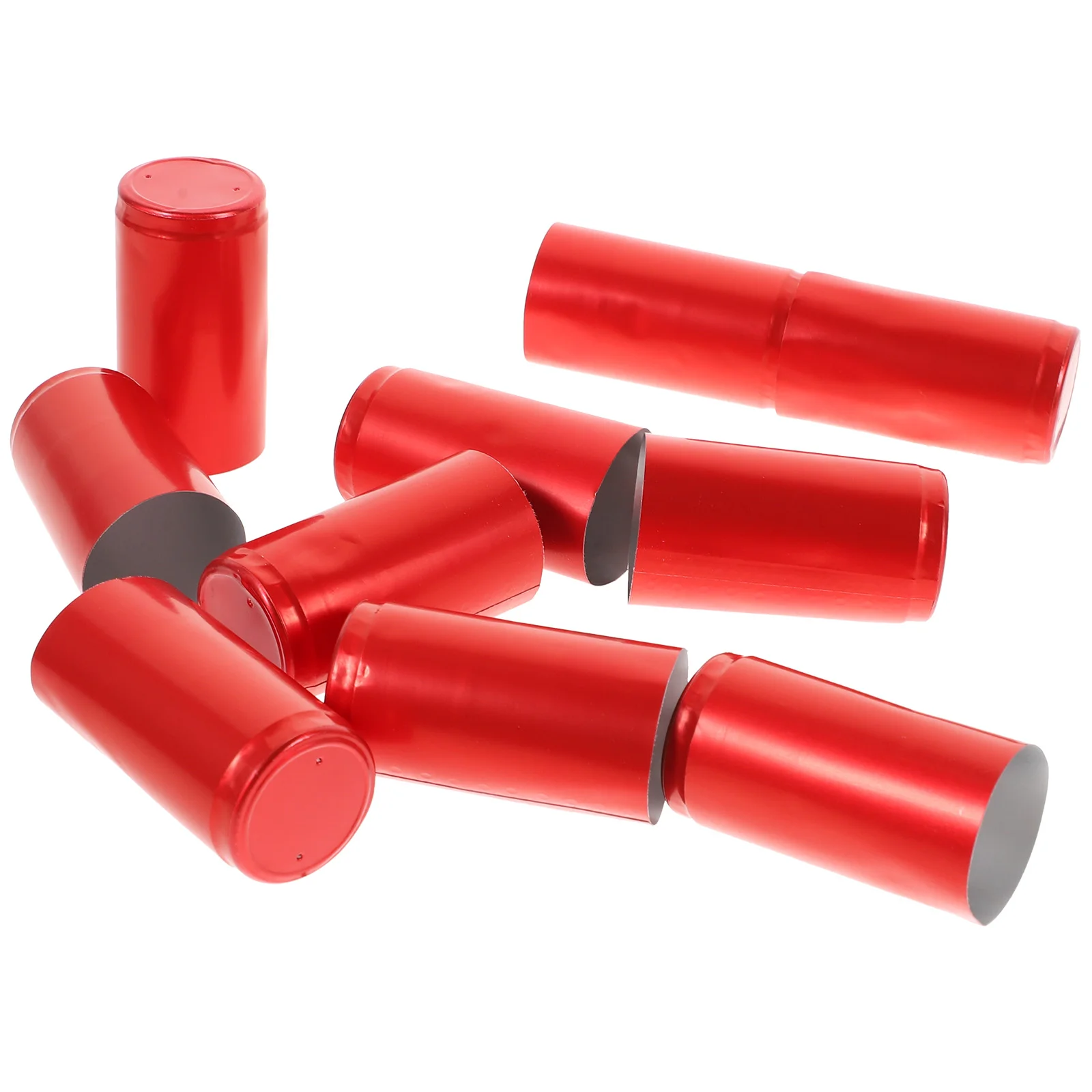 10 Pcs Red Cap Bottles Caps Heat Shrink Sealing Making Capsules Stopper Aluminum Alloy Sleeves