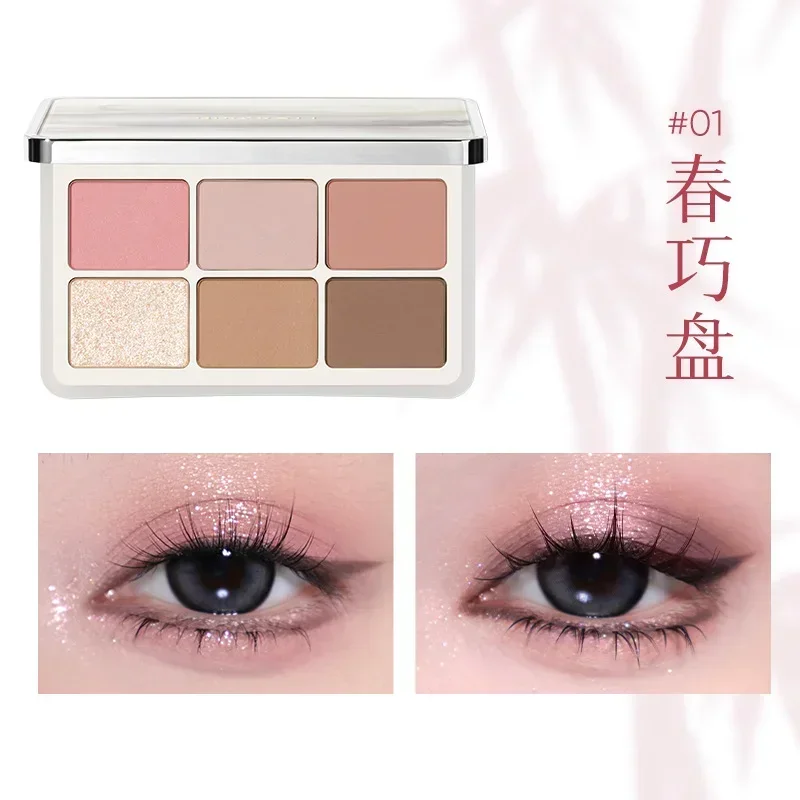 

Judydoll 6-Color Eyeshadow Palette Highlighter Matte Shimmer Pearlscent Long-lasting Mashed Potato Texture Eye Makeup Cosmetics