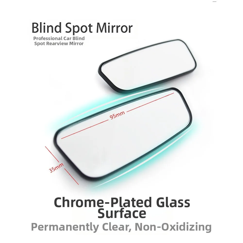 مرآة الرؤية الخلفية للسيارة ذات الزاوية الواسعة الزجاجية، زاوية قابلة للتعديل، مرفق آمن متوافق مع معظم المركبات #5