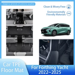 Car Floor Mats For Forthing Yacht FMC Suba M4 2022~2025 7seat Waterproof Protective Pads TPE Foot Rugs Auto Interior Accessories