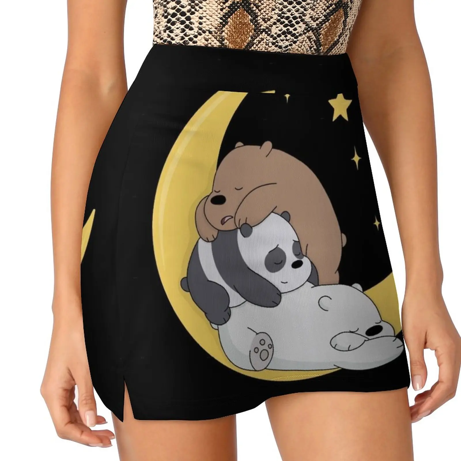 Korean Fashion Skirt Summer Skirts For Women Light Proof Trouser Skirt Cartoon Grizzly Panda Ice Bear The Three Bears Cartoon