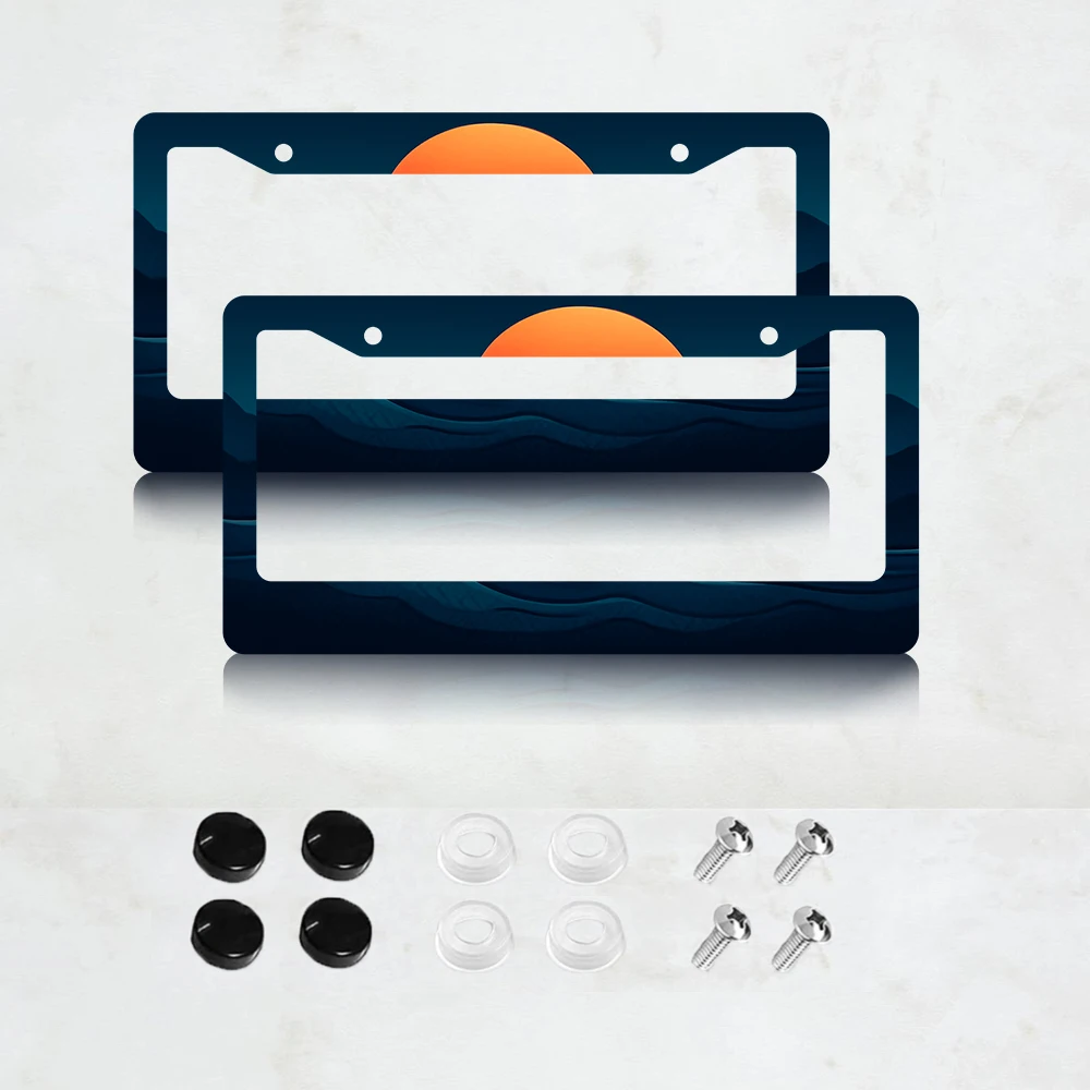 

Комплект из 2 рамок для номерных знаков с 2 отверстиями, алюминиевые, 6x12 дюймов, с винтами, стандартный размер для США, Канады, Мексики, ретро-стиль, для автомобиля