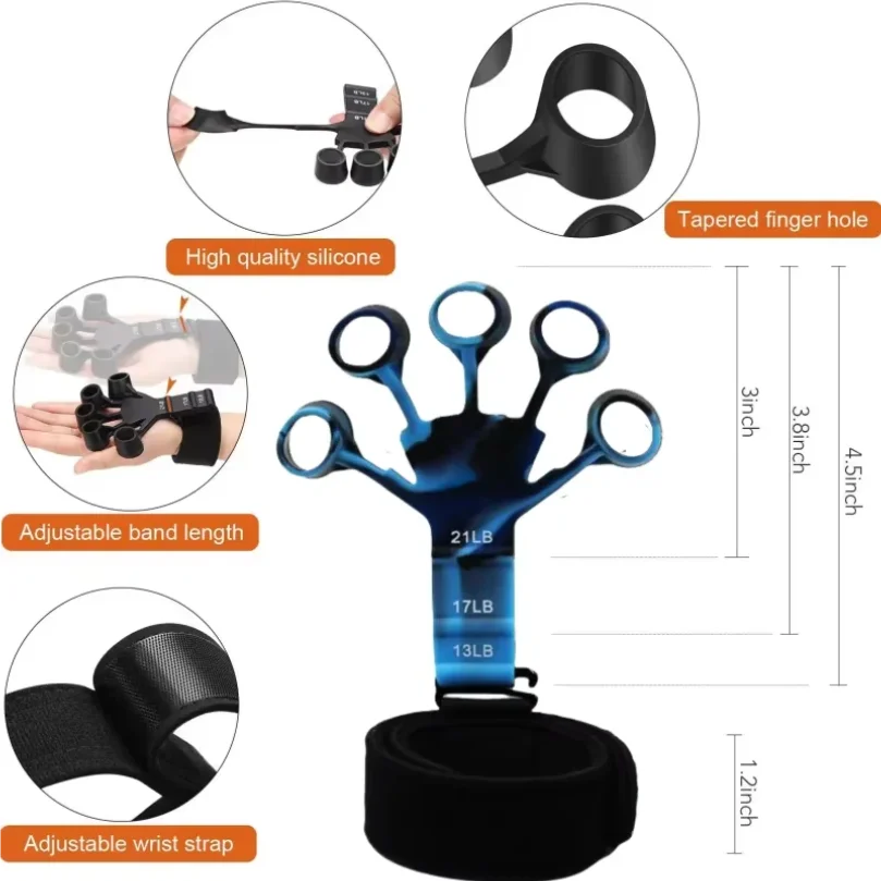 

Finger Gripper Finger Exerciser Guitar Finger Exerciser 6 Resistant Levels Recovery Physical Tools Hand Strengthener For Patient