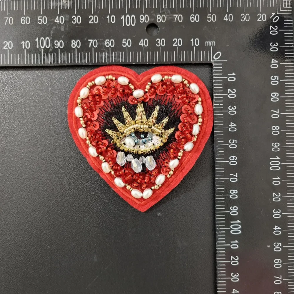 Love Sequin Patch DIY Sewing Glitter Rhinestones for Needlework Appliques for Dress Decorative Eye Patches for Clothing Stickers