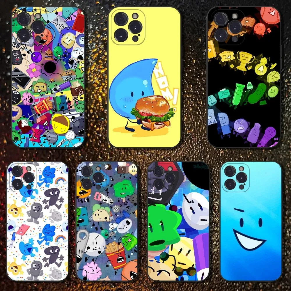 

Bfdi Battle For D-Dream Island Phone Case For iPhone 16,15,14,13,12,11 Plus,Pro Max,XS,X,XR,SE,Mini,8,Soft Silicone Black Cover