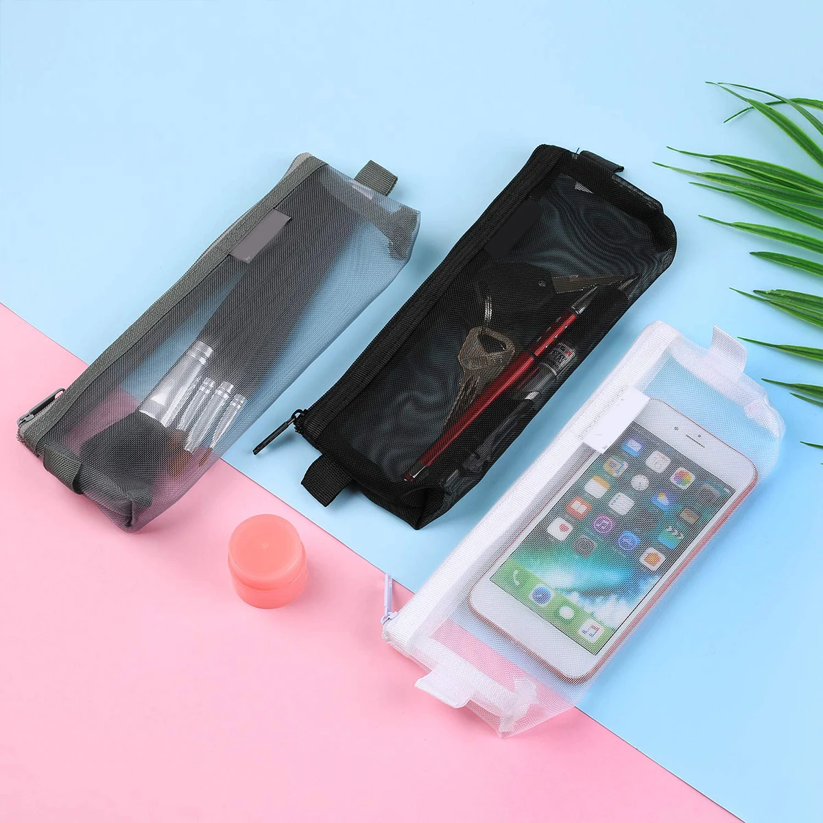 

Mesh Zipper Case 3 Colors Storage Travel Holder Transparent ganizer Multipurpose Paper Document Pouches Multipurpose File Bags