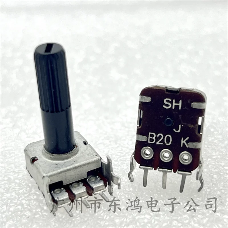 2 PCS 12 square single Potentiometer with bracket B20K shaft length 22mm