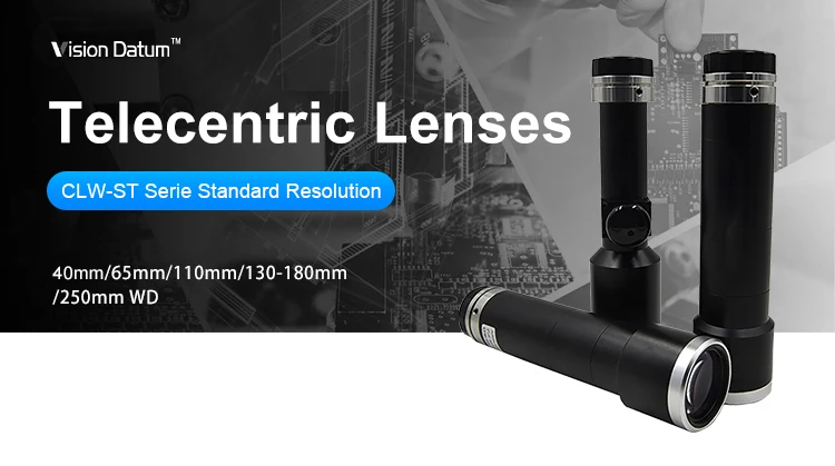 CLW3-ST-8.0X-65 Lente telecêntrica 0.8X Ampliação 1/2 "65mm Distância de trabalho Lente CCTV de baixa distorção para medição de tamanho