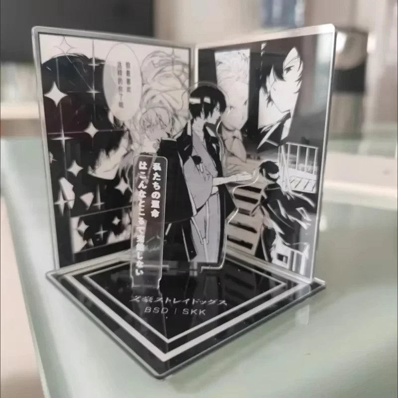 Anime Bungo Stray Dogs - Figura de acrílico en blanco y negro de Dazai Osam