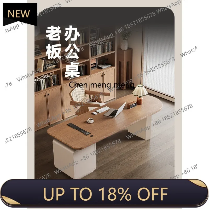 

E153 Medieval style solid wood boss table, large class desk, high-end desk, computer consultation table