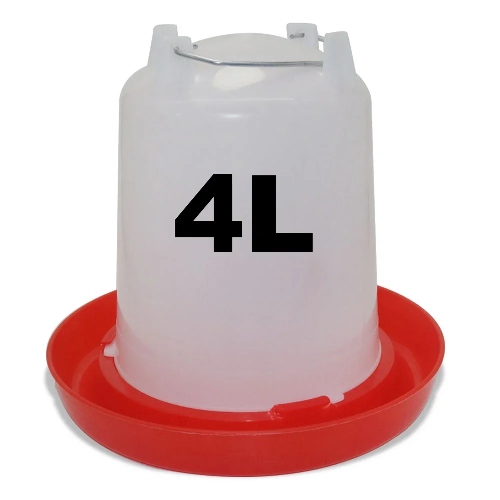 Dispensador de agua para gallinero de 4L, dispensador de agua para pollo, descarga de agua con interruptor, cubo para beber de plástico para aves de corral