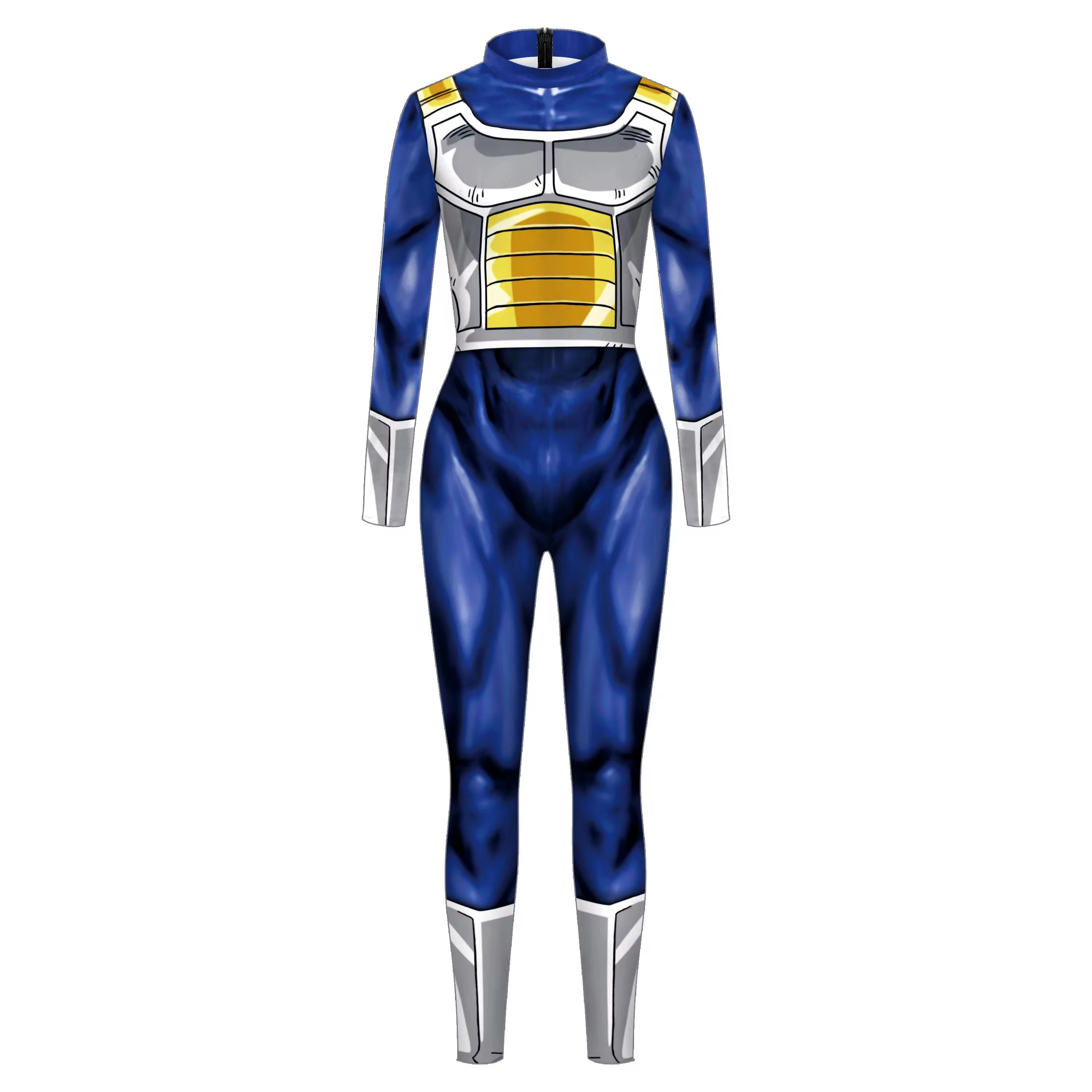 Halloween Anime Superhero Blue Jumpsuits Men Fancy Holiday Party Costume Sports Fitness Bodysuits Carnival Campus Performance