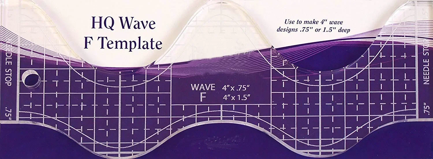 DIY quilting ruler Wave F ruler Clear use to make 4\' wave designs for low shank domestic sewing machine # HG00613