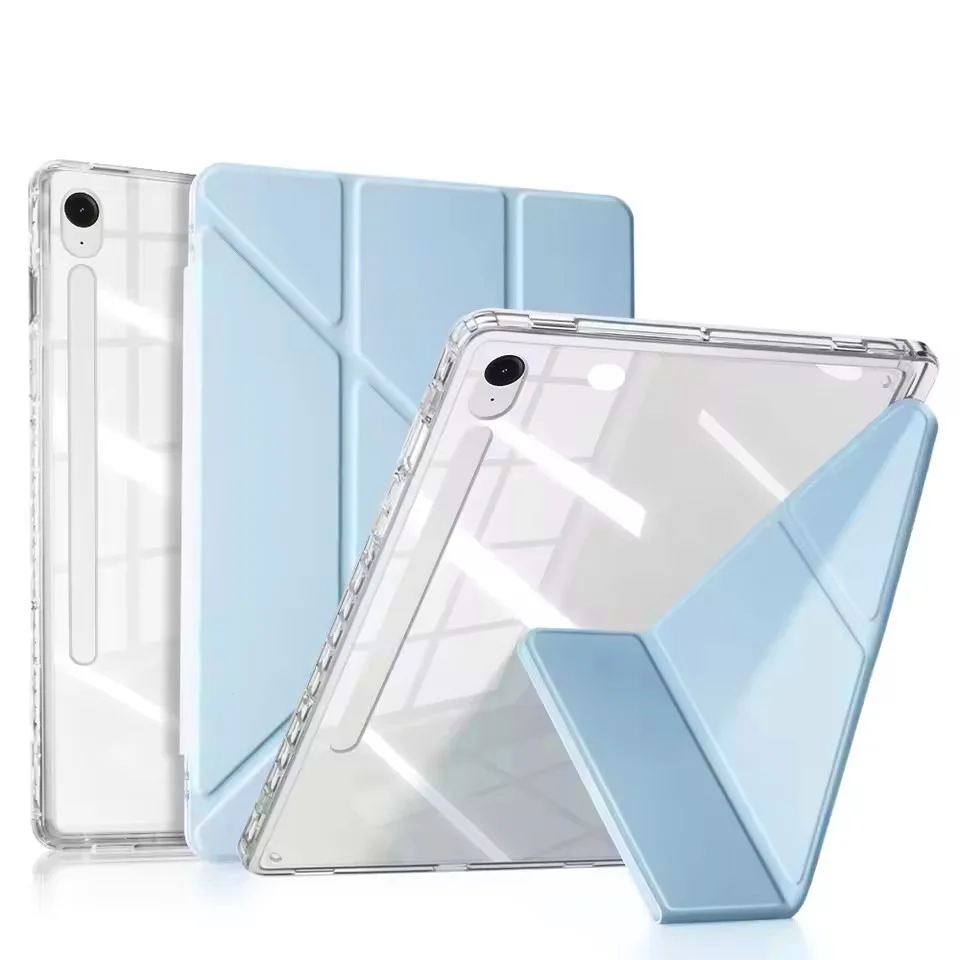 

Чехол для планшета Samsung Tab S10 S9 S8 Plus S7 FE A9 A8, жесткий HD, прозрачный противоударный Y-образный чехол-подставка, 11 12,4 дюйма