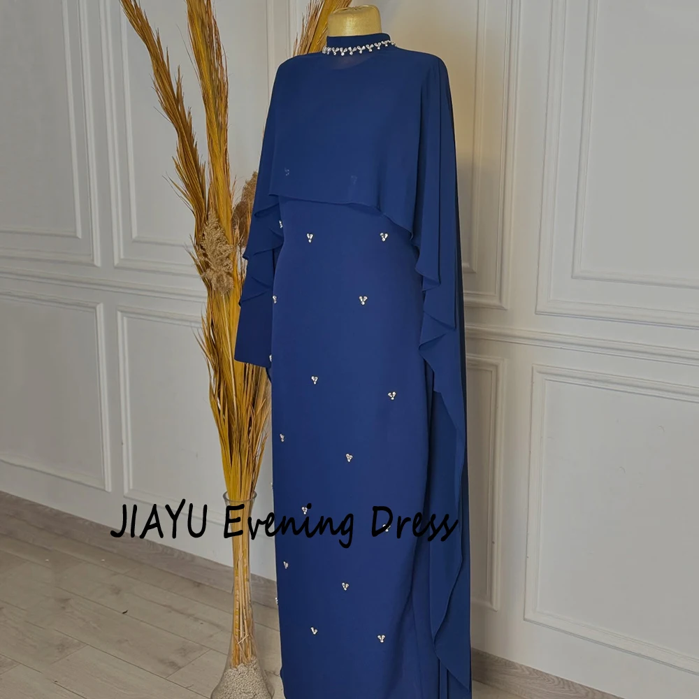 カスタマイズされたブラックハイネックストレートジャージイブニングドレスクリスタルイリュージョンシフォントレインパーティードレスフロアレングスウエディングドレス