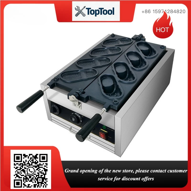 Electric Temperature Knob Control Crocs Shaped Waffle Maker Commercial Nonstick Waffle Machine Electric Steel Machine for Snacks