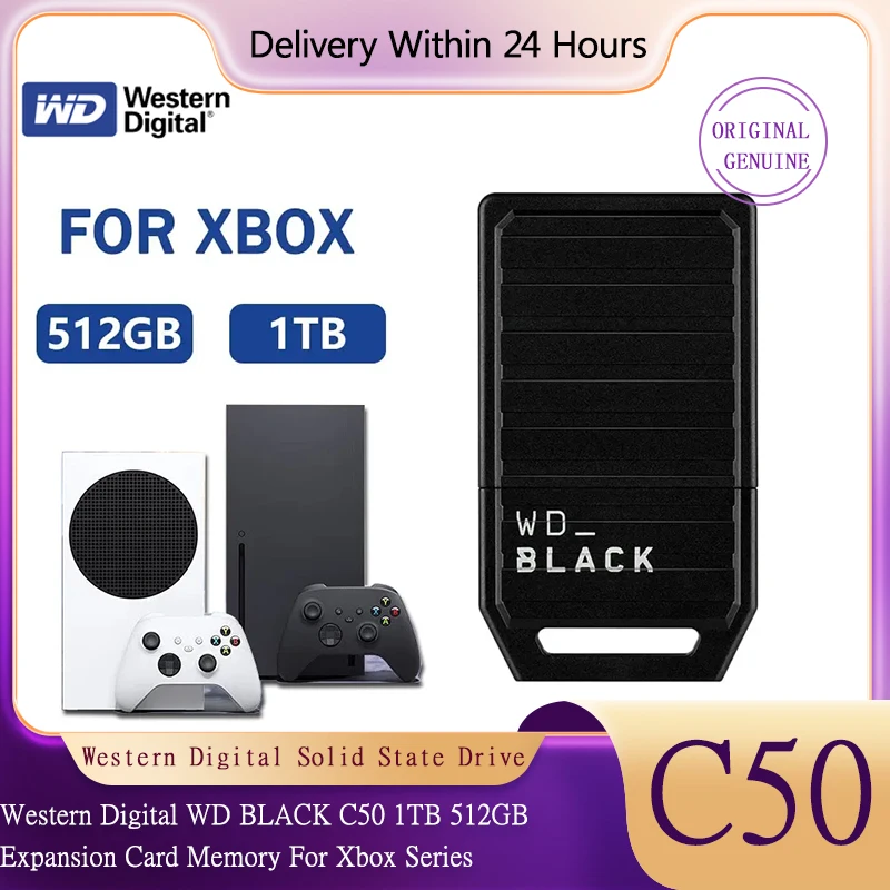 WD BLACK 512GB 1TB C50 Storage Expansion Card for Xbox Series X|S - Quick Resume - Plug & Play - Solid State Drive