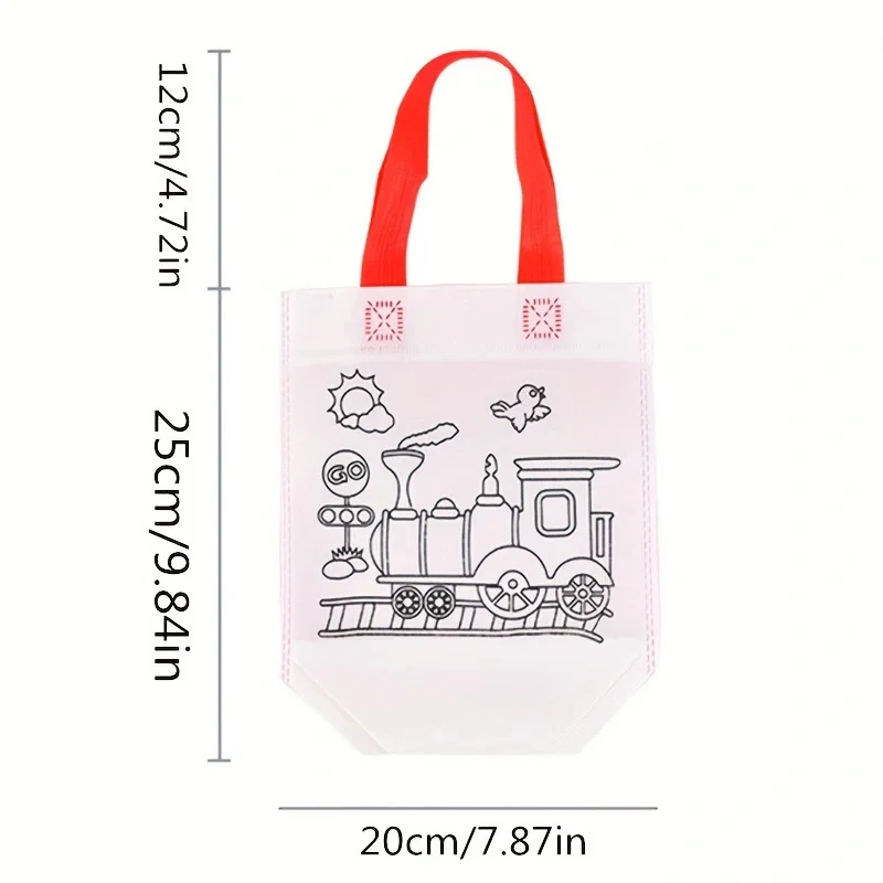 DIY Graffiti Zakken met Markers Handgemaakte Schilderij Niet-geweven Tas voor Kinderen Kunst Ambachten Kleur Vulling Tekening Speelgoed Kerstcadeaus