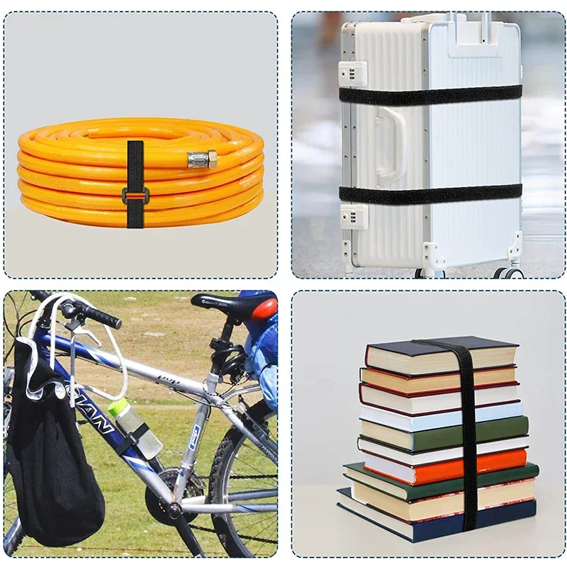 2/5M Hook and Loop Straps with Buckles 16-38mm Adjustable Fastening Cable Straps for Cable Tidy  Wire Management Cord Organiser