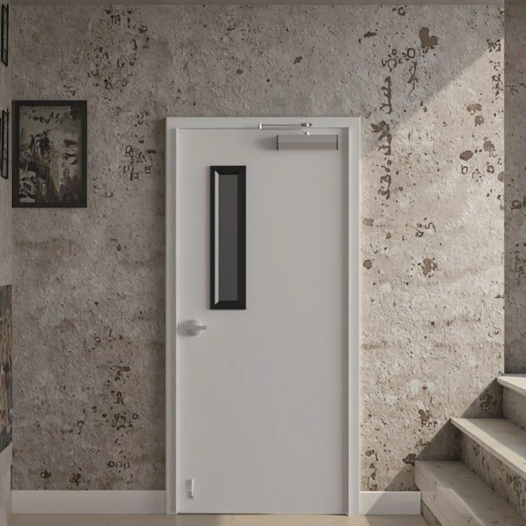 Steel Fire Door 3 Hour Fire Rated Unequal Double Door Interior Commercial Factories Powder Coated Fireproof Door Certificated