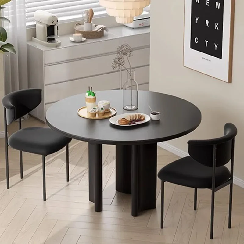 

Solid Dining Table Office Round Minimalist European Coffee Nordic Extensible Bench Table Patio Dining Mesas De Comedor Furniture