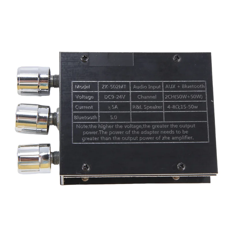 Placa amplificadora Bluetooth VVNB-ZK-502MT 502L, placa amplificadora de Audio estéreo de alta potencia de 2,0 canales, amplificador de sonido de graves 2X50w