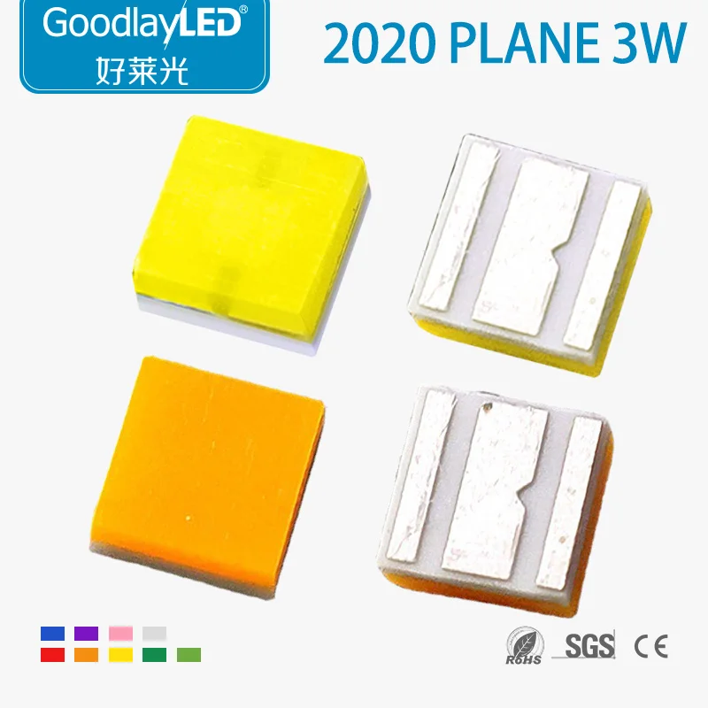 2020 SMD LED Chip 3W Ceramic Substrate 150lm High Brightness 2020 White Light LED Chip