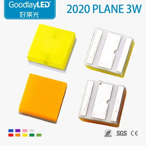 2020 SMD LED Chip 3W Ceramic Substrate 150lm High Brightness 2020 White Light LED Chip