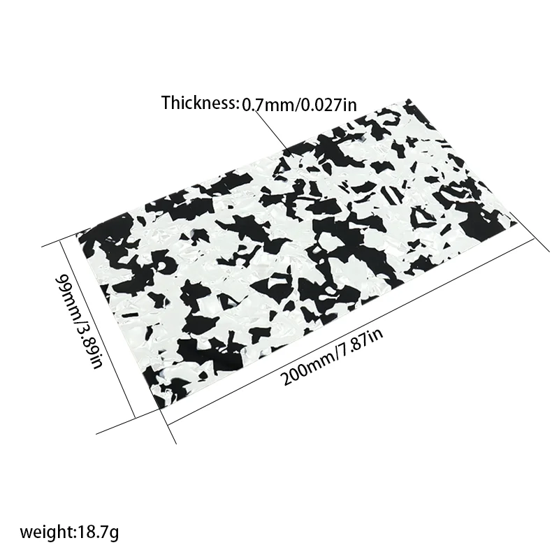Vintage Black White Speckled Celluloid Guitar Pickguard Dot Matrix Pattern Replacement Electric Guitar Accessories