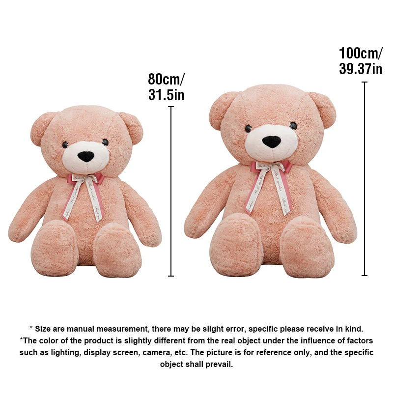 80/100CM Large Plush Bear Toy Soft Fluffy Plush Animal Dolls Hugging Pillow Home Decoration Lover Children Valentine's Gift view 6