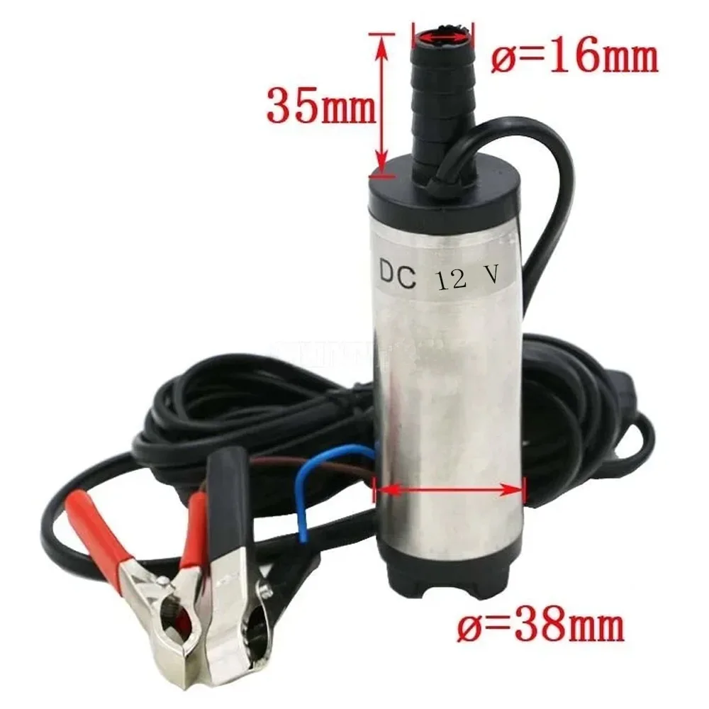 Electric Car Pump Portable DC12V Fuel Transfer Pump Water Oil Transfer Refueling Submersible Pump for Diesel Water Pump 30L/min