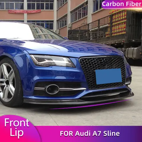 Audi A7 Sline Non 표준 2012-2014 자동차 레이싱 프론트 립 턱 앞치마 바디 키트 용 탄소 섬유 앞 범퍼 립 스포일러
