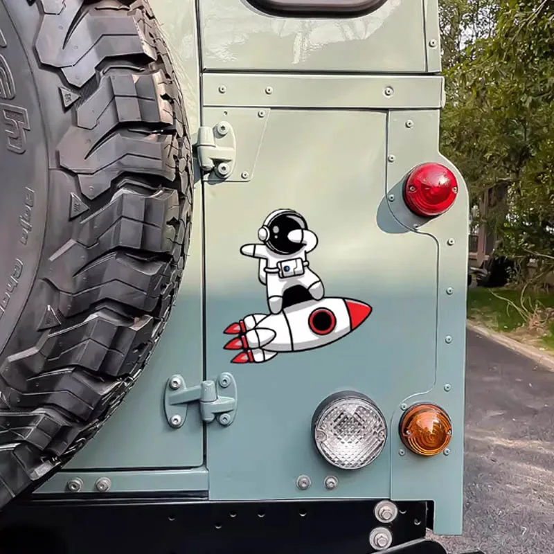 Cute Cartoon Balloon Rocket Astronaut Stickers Waterproof Reflective Decals for Car Glass Helmet Laptop Luggage Skateboard DIY