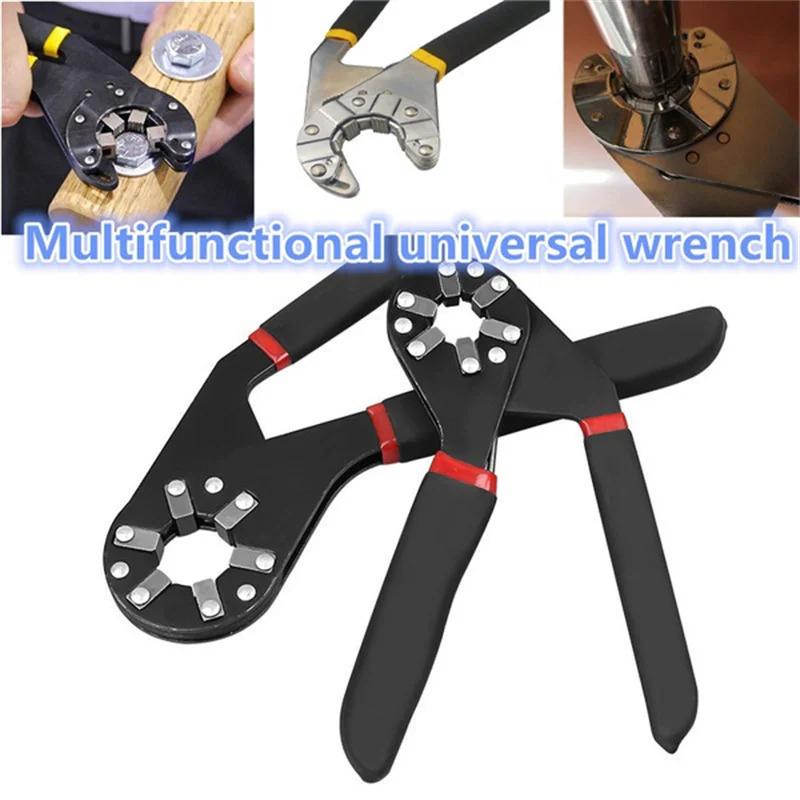 6 In / 8 In Multifunctional Adjustable Universal Wrench with Chrome Craftsman Wrench Grip Multifunctional Repair Hand Tool